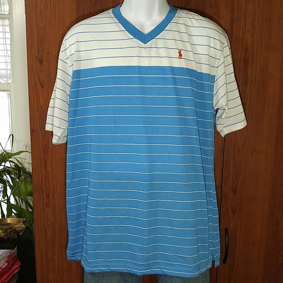 Polo Ralph Lauren Other - Polo stripe v-neck short sleeved tee size large